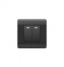 Выключатель 2-клавишный с подсветкой, 10А, черный(NEW3-E)  431474  CHINT