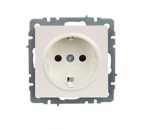BRITE Розетка с заземлением со шторками 16А РС14-1-0-БрЖ жемчуг  BR-R14-16-K36  IEK