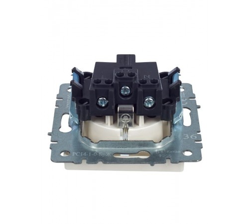 BRITE Розетка с заземлением со шторками 16А РС14-1-0-БрЖ жемчуг  BR-R14-16-K36  IEK