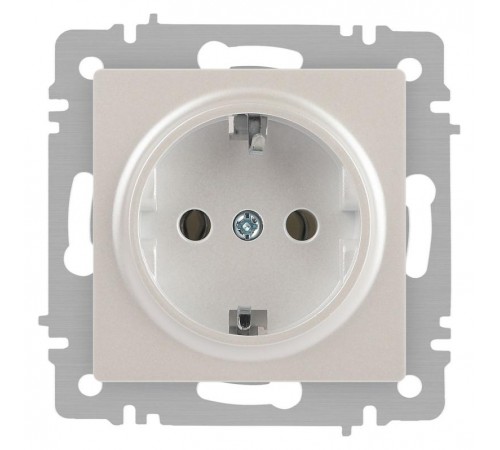 Розетка Intro Accent 6-202-06 2P+E Schuko, 16А-250В, IP20, СУ, перламутр  Б0063695  Intro