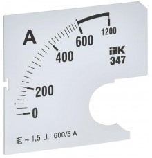 Шкала смен. для амперметра Э47 600/5А-1,5 72х72мм  IPA10D-SC-0600  IEK