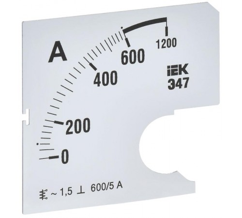 Шкала смен. для амперметра Э47 600/5А-1,5 72х72мм  IPA10D-SC-0600  IEK