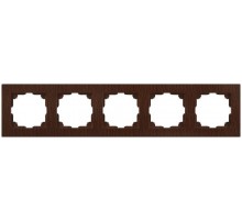 Рамка для розеток и выключателей Intro Accent 6-505-10 на 5 постов, СУ, венге  Б0063741  Intro