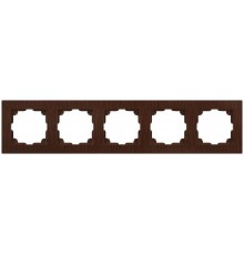 Рамка для розеток и выключателей Intro Accent 6-505-10 на 5 постов, СУ, венге  Б0063741  Intro
