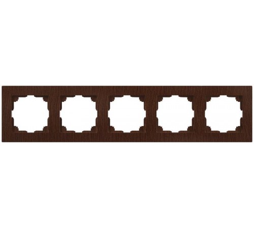 Рамка для розеток и выключателей Intro Accent 6-505-10 на 5 постов, СУ, венге  Б0063741  Intro