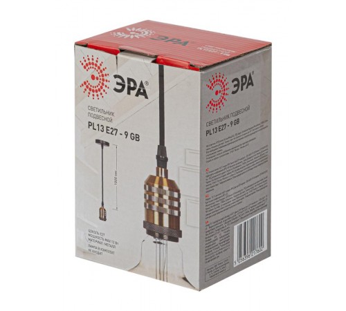 Светильник накладной подсветка PL13 E27 - 9 GB , цоколь Е27, провод 1 м, цвет медь (60/360)  Б0048530  ЭРА