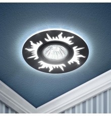 Светильник точечный встраиваемый DK LD30 BK декор cо светодиодной подсветкой MR16, 220V, max 11W, черный  Б0036498  ЭРА