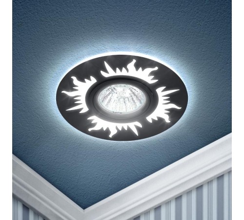 Светильник точечный встраиваемый DK LD30 BK декор cо светодиодной подсветкой MR16, 220V, max 11W, черный  Б0036498  ЭРА