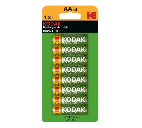 Аккумуляторы NiMH (никель-металлгидридные)  HR6-8BL 2700mAh (48/384/16128)  Б0056005  Kodak