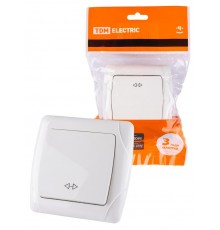 Перекрестный выключатель 1-кл. 10А белый "Онега"  SQ1805-0062  TDM