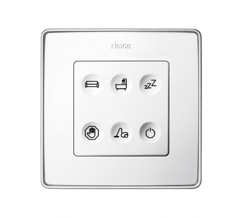 Сенсорный 6-кл выключатель с тематической маркировкой Т1, белый  8000663-030  Simon