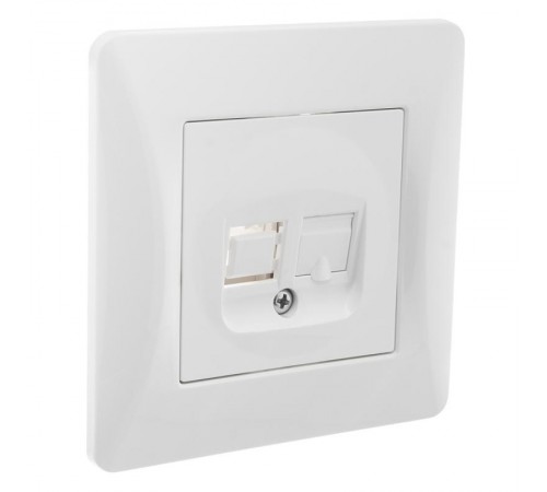 Ugra Розетка компьютерная RJ45, одинарная, СУ, белый  С11К1-001  GUSI Electric