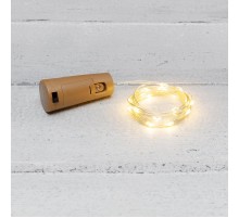 Гирлянда Роса с пробкой 2 м, 20 LED, теплое белое свечение, 3хLR44 в комплекте  302-026  NEON-NIGHT