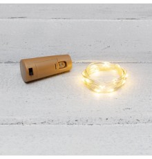 Гирлянда Роса с пробкой 2 м, 20 LED, теплое белое свечение, 3хLR44 в комплекте  302-026  NEON-NIGHT