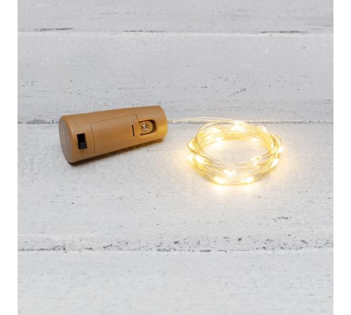 Гирлянда Роса с пробкой 2 м, 20 LED, теплое белое свечение, 3хLR44 в комплекте  302-026  NEON-NIGHT