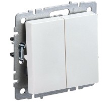 BRITE Выключатель 2-клавишный 10А ВС10-2-0-БрЖ жемчуг  BR-V20-0-10-K36  IEK