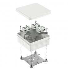 Коробка огнестойкая разветвительная для о/п двухкомпонентная 60-0303-FR6.0-4-6-Р Е15-Е60 RAL9003 100х100х40 (16 шт/кор)  60-0303-9003-FR6.0-4-6-Р  П