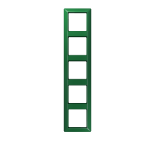 Рамка 5-кратная для вертикальной и горизонтальной установки; термопласт, зеленая  AS585BFGN  Jung