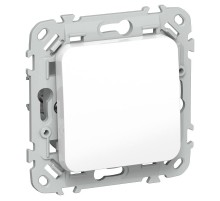 FLITE Выключатель 1-клавишный кнопочный проходной 10А ВС61-2-0-ФлБ белый  FI-V18-0-10-1-K01  IEK