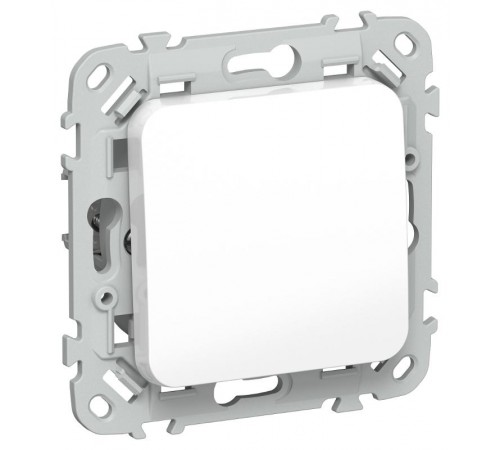 FLITE Выключатель 1-клавишный кнопочный проходной 10А ВС61-2-0-ФлБ белый  FI-V18-0-10-1-K01  IEK