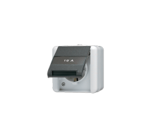 Штепсельная розетка SCHUKO 16А 250V~ с защитой от детей и полем для надписиIP44  820KINAW  Jung