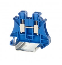 Клемма проходная, винтовой зажим, 2 точки подключения, 6 кв.мм, синяя  TUR-6-BU  DKC