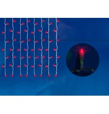 Занавес светодиодный  с контроллером ULD-C2030-240/DTA RED IP20   3х2м, 240 диодов. Красный свет. шнур прозр.  06741  Uniel