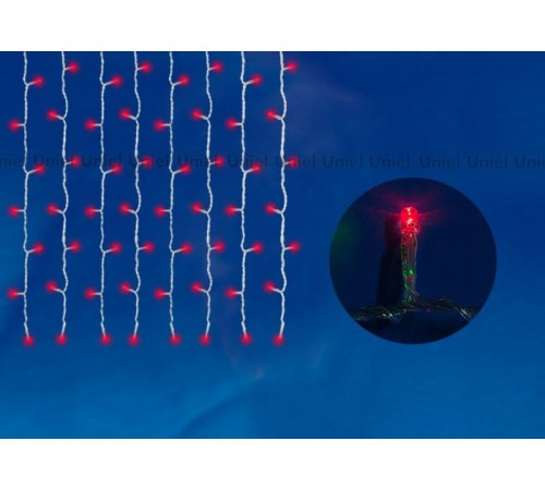 Занавес светодиодный  с контроллером ULD-C2030-240/DTA RED IP20   3х2м, 240 диодов. Красный свет. шнур прозр.  06741  Uniel