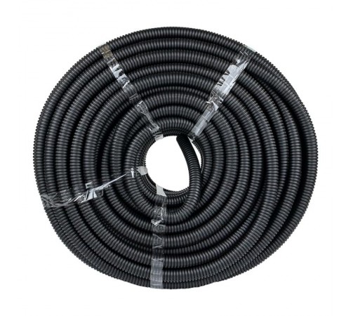 Труба гибкая гофрированная ПНД 25мм с протяжкой Plast (75м) черный  tpnd-25n  EKF