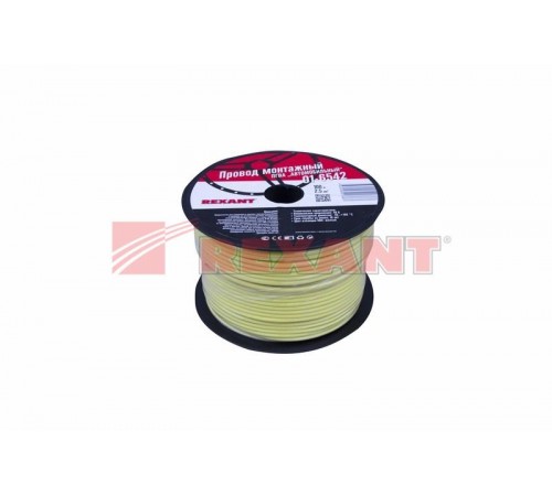 Провод ПГВА REXANT 1х2.50 мм, желтый, бухта 100 м  01-6542  REXANT