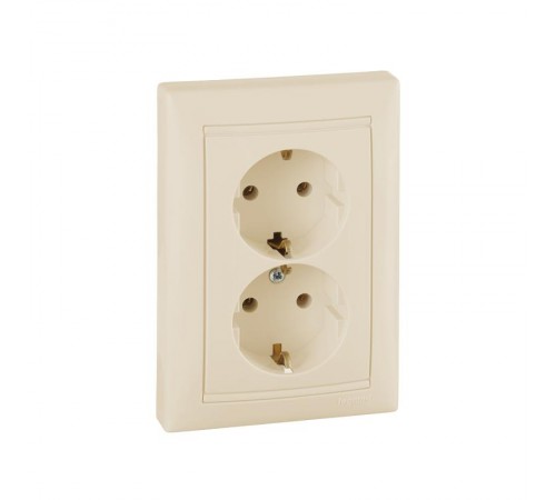 Valena DIY Розетка двойная с заземлением слоновая кость   695616  Legrand