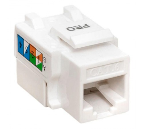 Модуль Keystone TERACOM PRO Cat.6 RJ-45 неэкранированный 110 IDC 90 градусов белый  TRP-KSTN-90D-6UTP-WH  EKF
