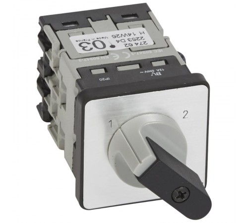 Переключатель на 2 направления - без положения ''0'' - PR 12 - 4П - 8 контактов - крепление на дверце  027463  Legrand