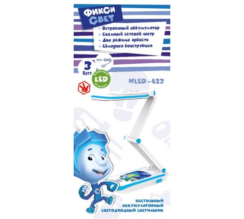 Светильник настольный NLED-423-3W-BU синий ФИКСИКИ (8/40/480)  Б0016266  ЭРА
