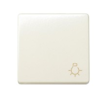 Simon 27 Выключатель 1-кл кнопочный с пиктограммой "лампа", 10А 250В, широкий модуль, S27, слоновая  27151-62  Simon