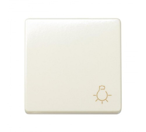 Simon 27 Выключатель 1-кл кнопочный с пиктограммой "лампа", 10А 250В, широкий модуль, S27, слоновая  27151-62  Simon