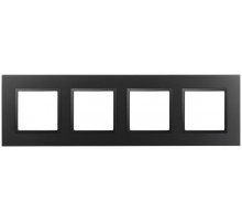 Рамка для розеток и выключателей Elegance 14-5014-05 Classic, на 4 поста, антрацит  Б0060590  ЭРА