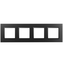 Рамка для розеток и выключателей Elegance 14-5014-05 Classic, на 4 поста, антрацит  Б0060590  ЭРА