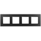Рамка для розеток и выключателей Elegance 14-5014-05 Classic, на 4 поста, антрацит  Б0060590  ЭРА