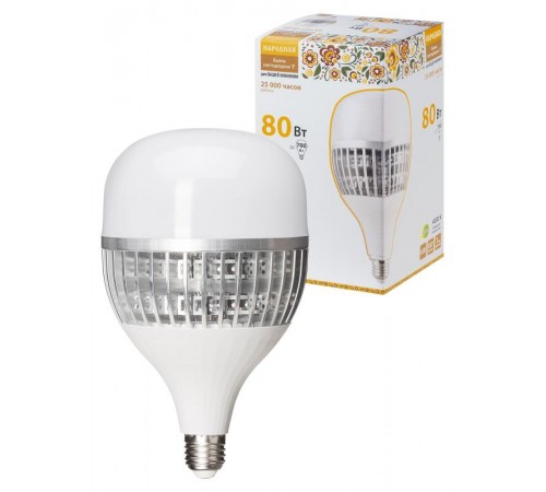 Лампа светодиодная T-80 Вт-230 В-4000 К-E27 (130x223 мм) НАРОДНАЯ  SQ0340-1650  TDM