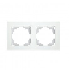Рамка горизонтальная 2-местная, серия Катрин, GFR00-7002-01, белый  39255  STEKKER