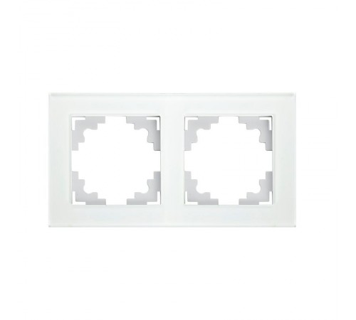Рамка горизонтальная 2-местная, серия Катрин, GFR00-7002-01, белый  39255  STEKKER