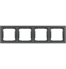 BOLERO Q1 антрацит Рамка 4-местная квадратная РУ-4-БА  EMB42-K95-Q1  IEK