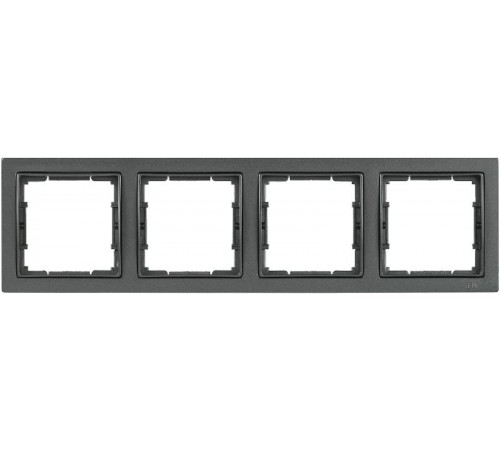 BOLERO Q1 антрацит Рамка 4-местная квадратная РУ-4-БА  EMB42-K95-Q1  IEK