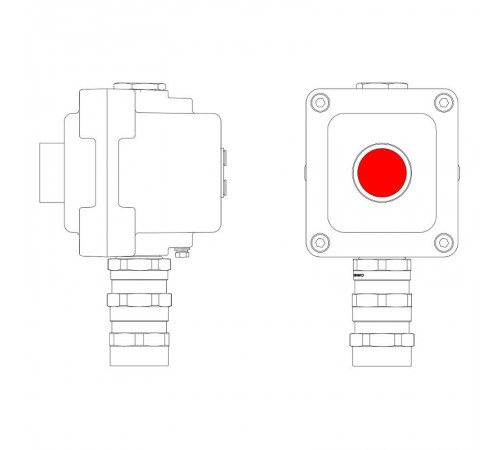 Взрывонепроницаемый пост управления из алюминия LCSD-01-B-MB-P1R(11)x1-PBMB-KA2MHK  LCSD21000007  DKC