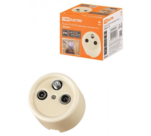 Розетка TV+R+ SAT оконечная сл. кость "Болонь"  SQ1820-0357  TDM