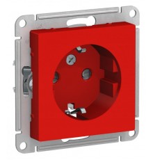 AtlasDesign Красный Розетка с заземлением со шторками, 16А, механизм  ATN002045  SE
