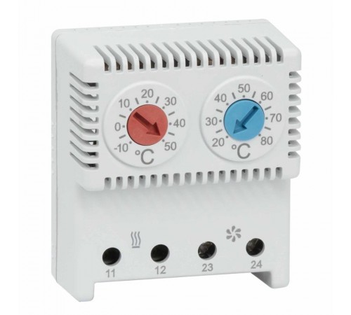 Термостат сдвоенный диапазон температур для NC контакта: 10-50 град.  R5THRV13  DKC