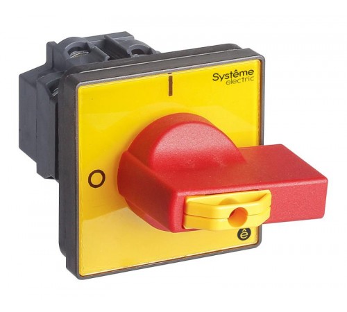 Выключатель-Разъединитель 4P 20A IP20 с красной рукояткой на дверцу 4 винта 1 замок  MSD20460R  SE