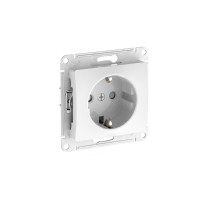 Glossa Белый Розетка с заземлением со шторками, 16А, механизм, быстрозажимные клеммы  GSL000145S  SE